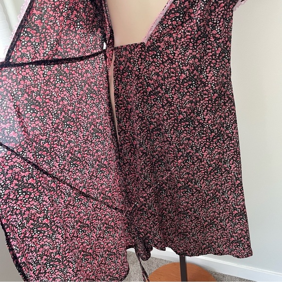 Missguided Plus Floral Wrap Dress Long Midi Length Waist Tie Lace Size 14 - Picture 7 of 8